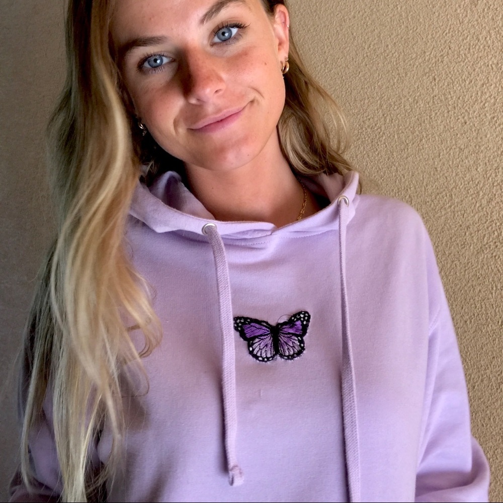 Lavender hoodie with purple butterfly 🦋